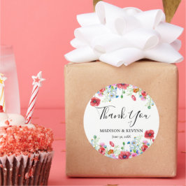 Adesivo Obrigado tipografia prado pastel flores silvestres