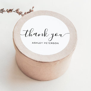 Adesivo Obrigado tipografia, preto e branco