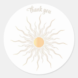 Adesivo Obrigado, traça a linha dourada sol nascer