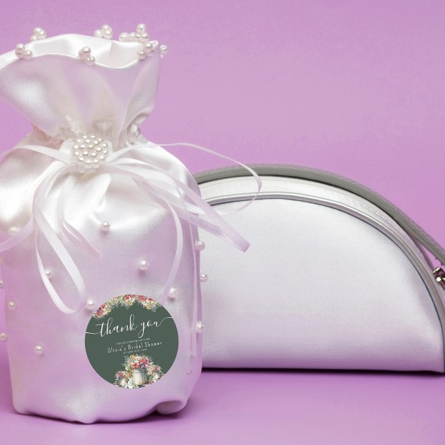 Adesivo Obrigado Typografia Flores de primavera Chá de pan (Criador carregado)