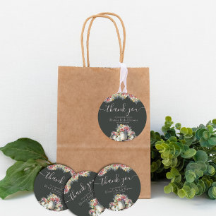 Adesivo Obrigado Typografia Flores de primavera Chá de pan