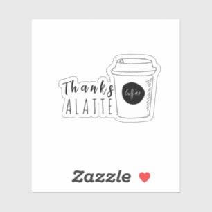 Adesivo Obrigado um monte logotipo de café