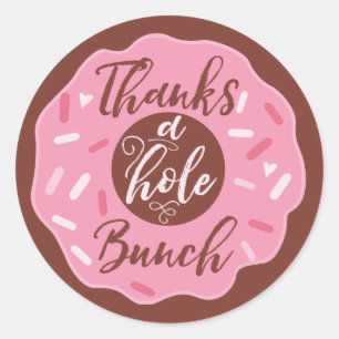 Adesivo Obrigado Um Pintel de Rosquinha Rosa Buraco