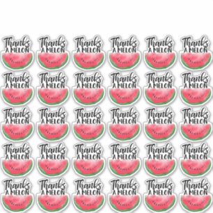 Adesivo Obrigado uma Melon Citação Vermelha Melancia