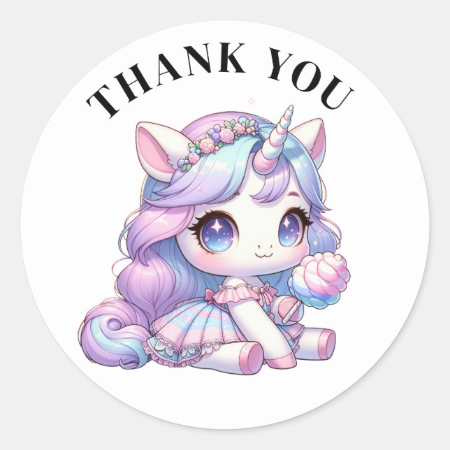 Adesivo Obrigado Unicorn Stickers (Frente)