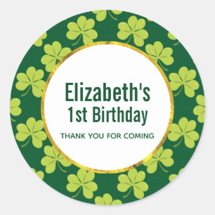 Adesivo Obrigado verde bonito do aniversário do teste