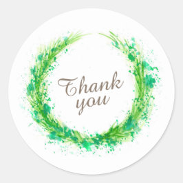 Adesivo Obrigado verde, casamento ou ocasiões viciados