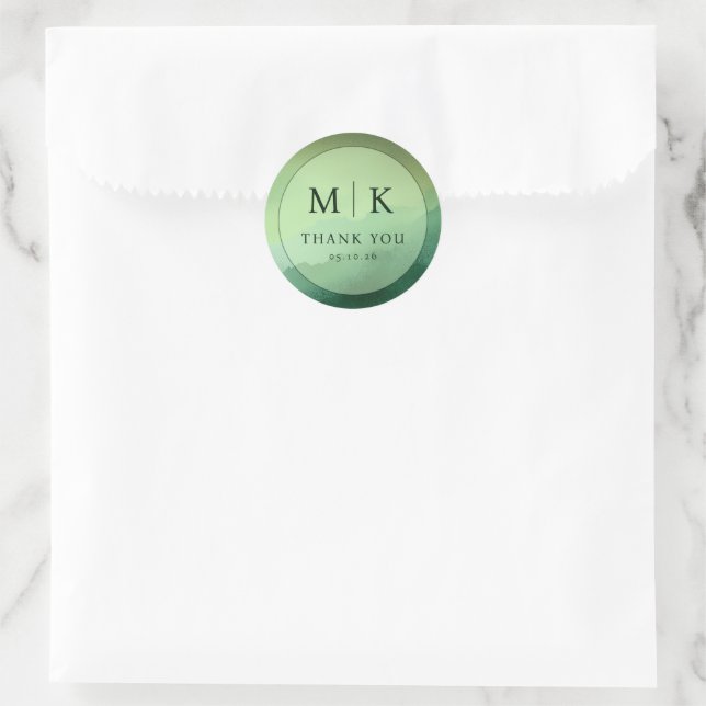 Adesivo Obrigado Verde Circular Grato (Bolsa)