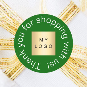 Adesivo Obrigado verde do logotipo comercial para comprar