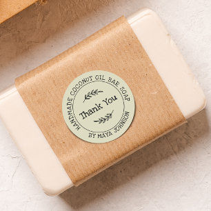 Adesivo Obrigado Verde Empoeirado Country Feito à Mão