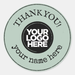 Adesivo Obrigado Verde Sobre O Logotipo De Negócios Minima