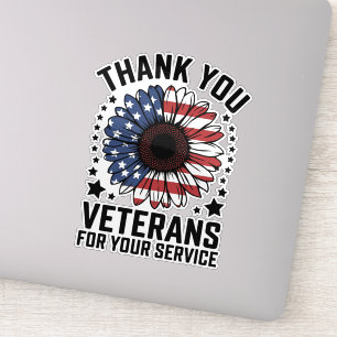 Adesivo Obrigado Veteranos Militares de Girassol Dia dos V