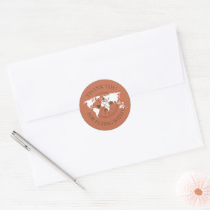 Adesivo Obrigado Viagem Casamento Mundo Boho Terracotta