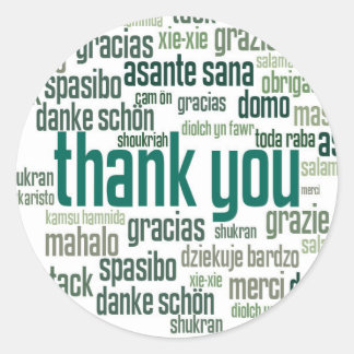 Adesivo Obrigado, vinheta colorido de envelope verde