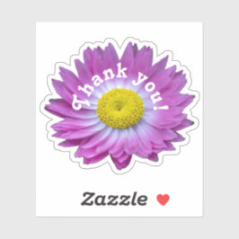 Adesivo Obrigado, vinheta rosa-flor