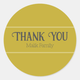 Adesivo Obrigado Vintage Dourada Solid Color Personalize