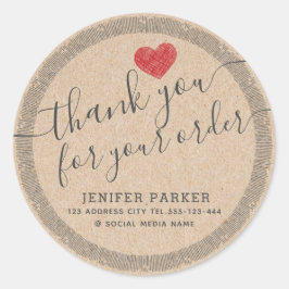 Adesivo Obrigado vintage roteiro coração vermelho clássico