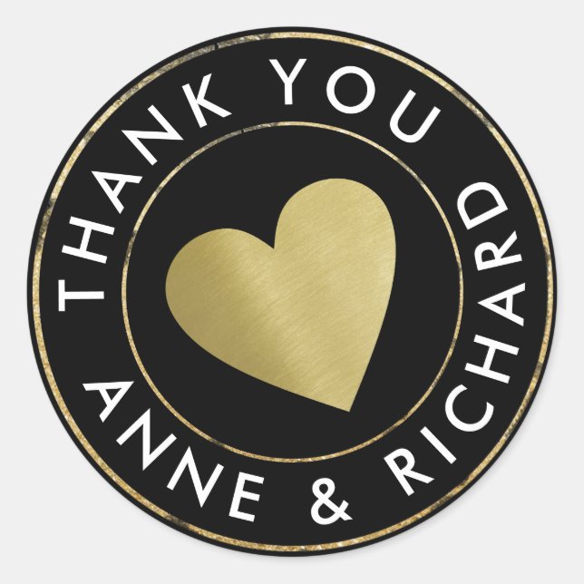 Adesivo obrigado você / favor de casamento preto (Frente)