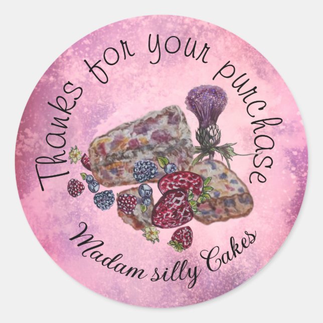 Adesivo obrigado você scones e bagas (Frente)