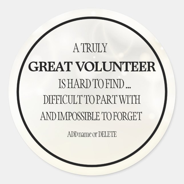 Adesivo Obrigado voluntário, seu presente de agradecimento (Frente)