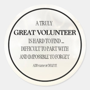 Adesivo Obrigado voluntário, seu presente de agradecimento