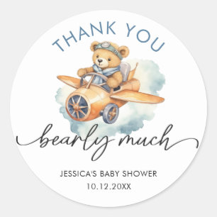 Adesivo Obrigado Watercolor Beary Cute Baby
