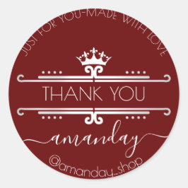 Adesivo Obrigado Web Boutique Compro Royal Crown Ruby