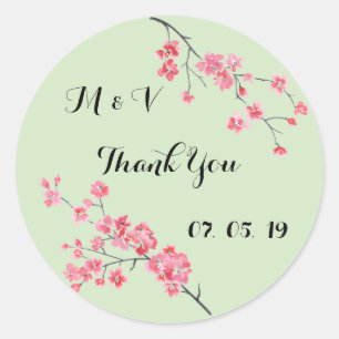 Adesivo obrigado wedding você, aguarela floral,