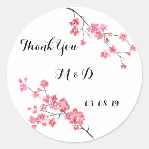 Adesivo obrigado wedding você, aguarela floral,