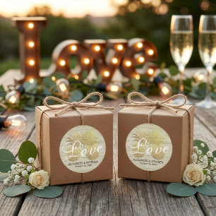 Adesivo Obrigado Wedding você favorece a abacaxi Dourado