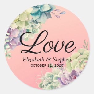 Adesivo Obrigado Wedding você plantas chiques do Succulen