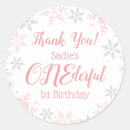 Adesivo Obrigado Winter ONE Derland Pink Silver Flocos de