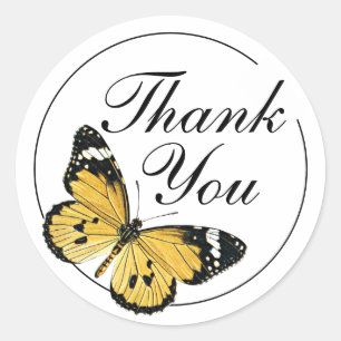 Adesivo Obrigado Yellow Butterfly Home Business Stick