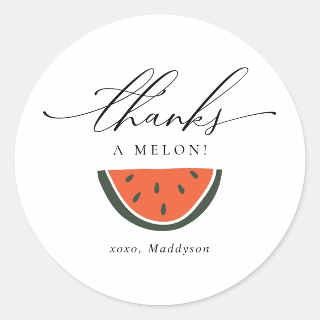 Adesivo Obrigados a Melon Birthday Favor (Frente)