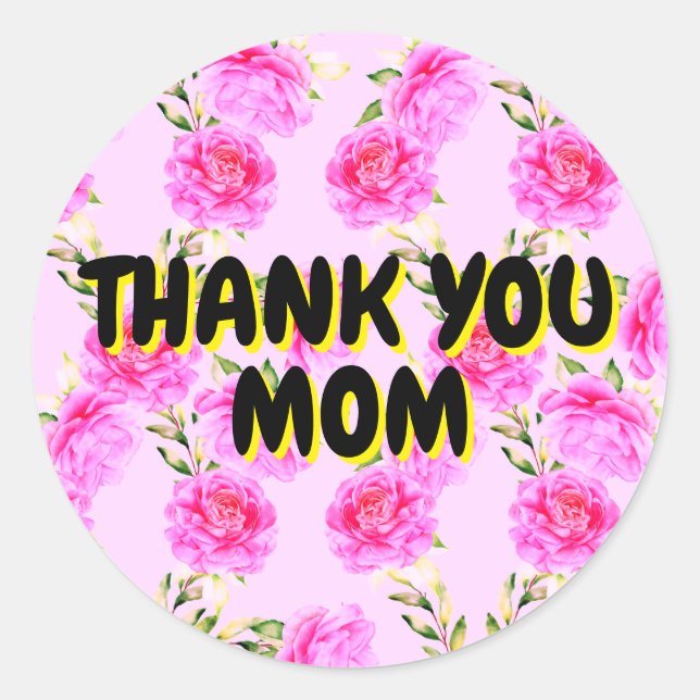 Adesivo Obrigados às mães | Colas de Rosas Rosa (Frente)
