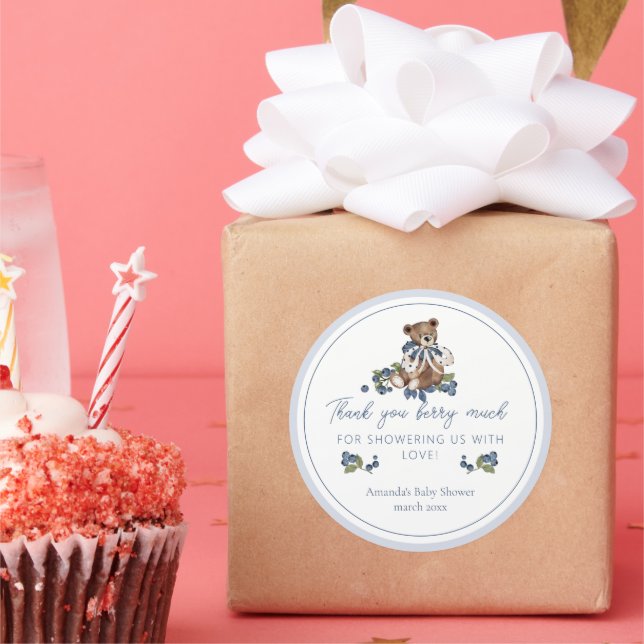 Adesivo Obrigados Berry Muita Chá de Bear Bear Bear Bluebe (Festa)