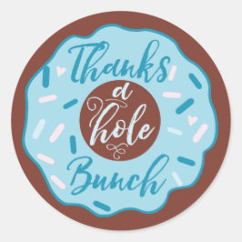 Adesivo Obrigados Com Alças De Rosquinha Azul De Buraco