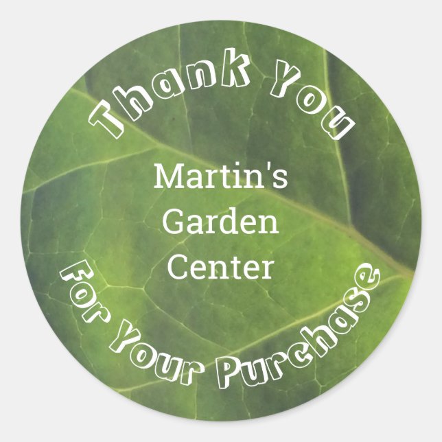 Adesivo Obrigados comerciais de folha verde de apreciação  (Frente)