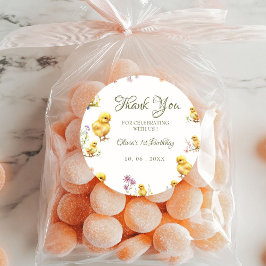 Adesivo Obrigados de aniversário de Fazendas de primeiro a