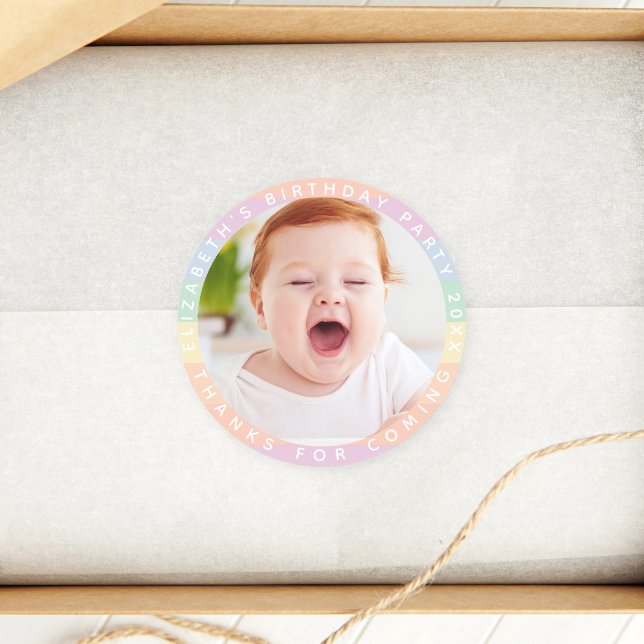 Adesivo Obrigados De Aniversário Do Arco-Íris Para A Foto  (Criador carregado)