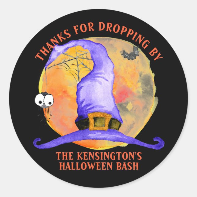 Adesivo Obrigados de Aquarela de bruxa-bruxa-bruxa-branca (Frente)