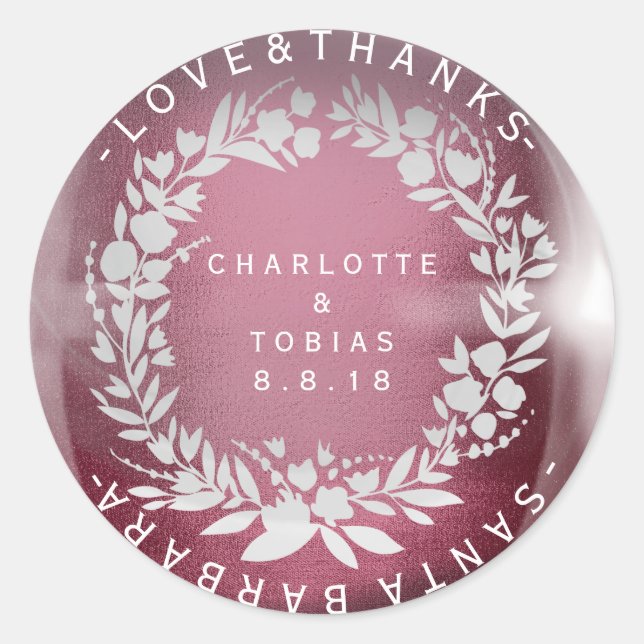 Adesivo Obrigados de Casamento Personalizados Fios de Ferr (Frente)