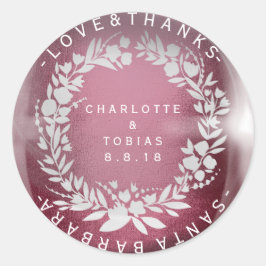 Adesivo Obrigados de Casamento Personalizados Fios de Ferr