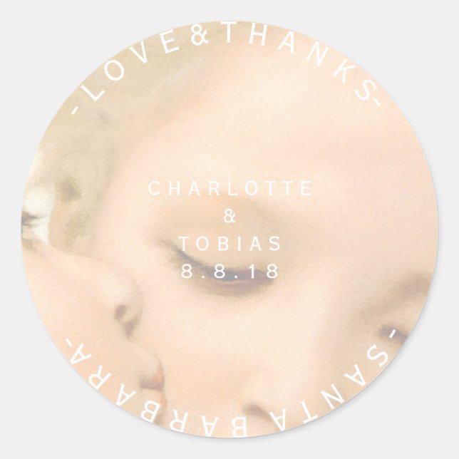 Adesivo Obrigados de casamento personalizados Foto delicad (Frente)