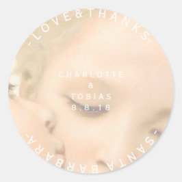 Adesivo Obrigados de casamento personalizados Foto delicad