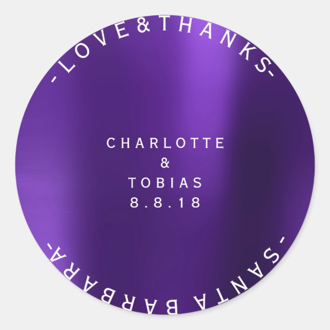 Adesivo Obrigados de Casamento Personalizados Mínimo de Ro (Frente)