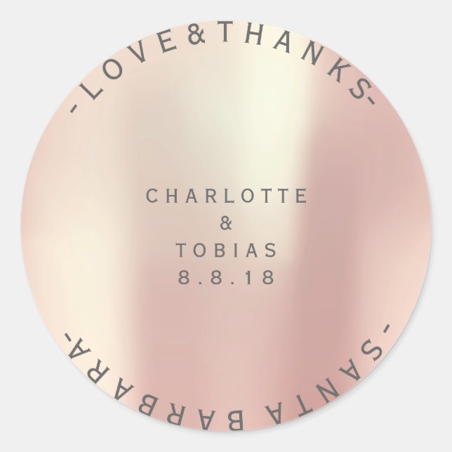 Adesivo Obrigados De Casamento Personalizados Pearam Cinza (Frente)