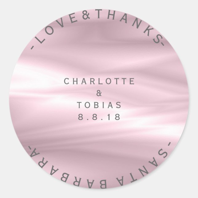 Adesivo Obrigados de Casamento Personalizados Roxo Lilac L (Frente)