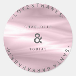 Adesivo Obrigados de Casamento Personalizados Roxo Lilac L