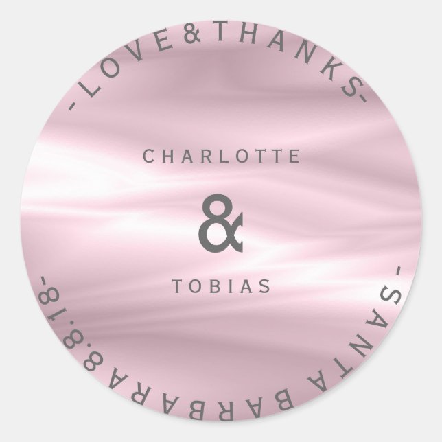 Adesivo Obrigados de Casamento Personalizados Roxo Lilac L (Frente)